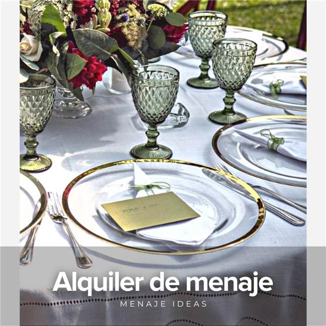 Alquiler menaje mesa  Alquiler Cubertería Dalí